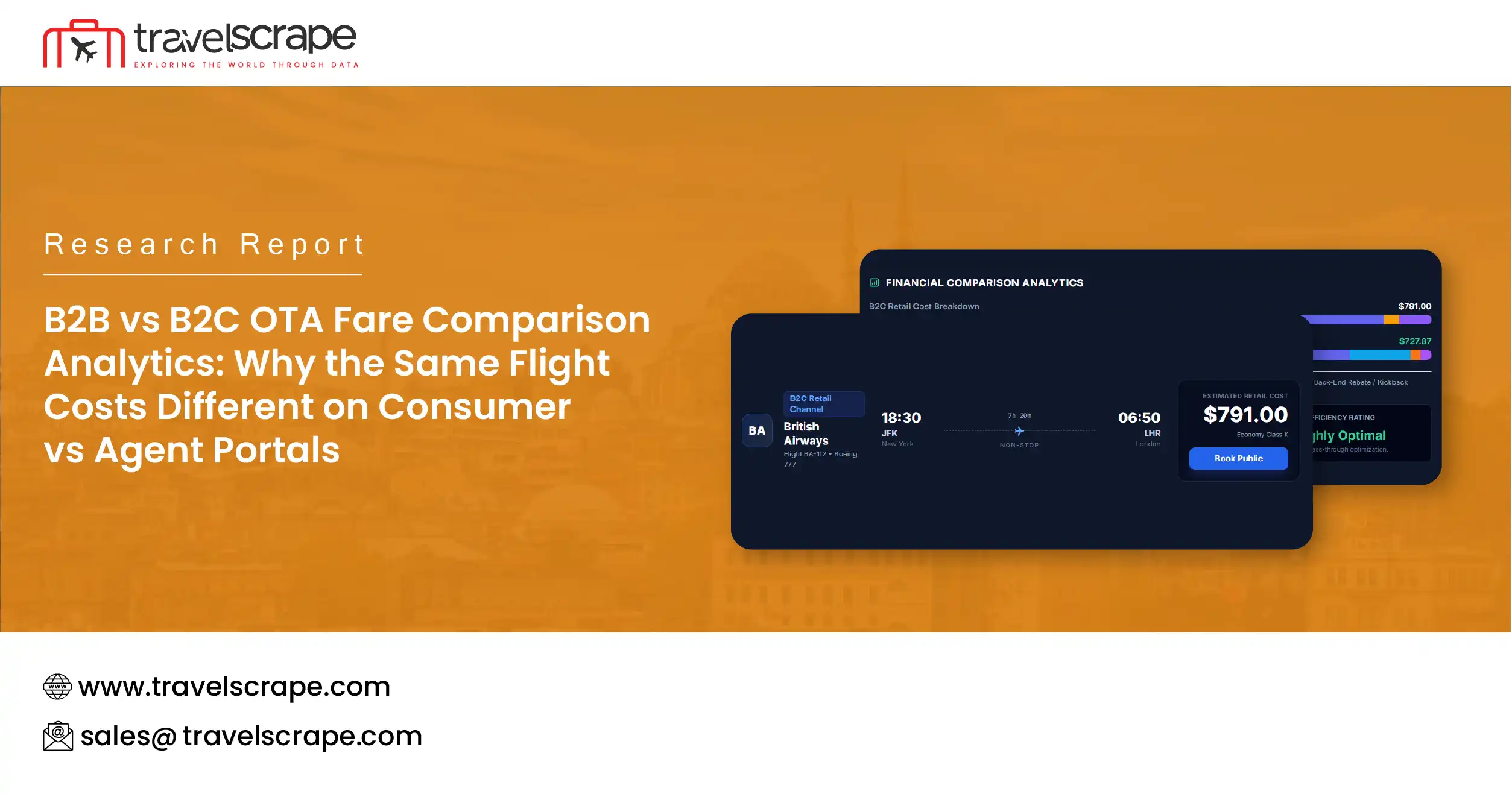 B2B vs B2C OTA Fare Comparison Analytics